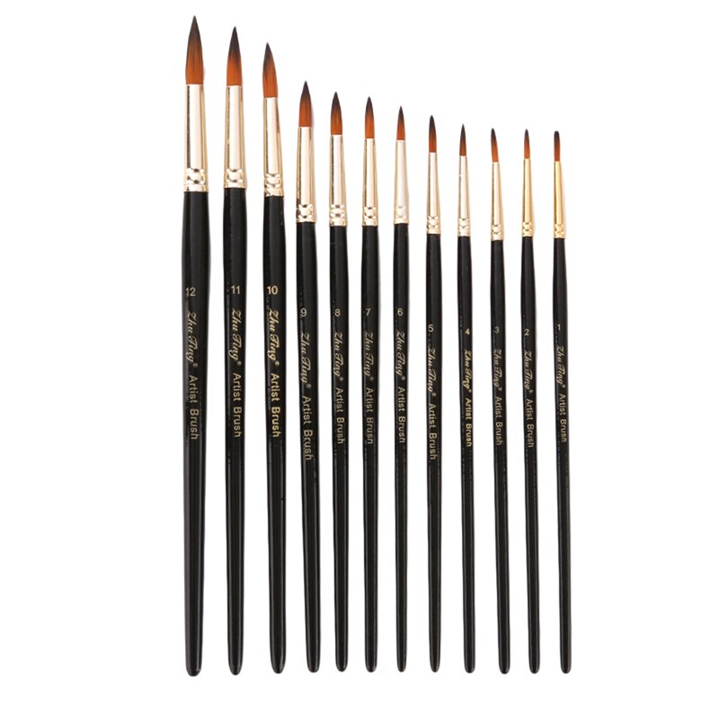 HARFINGTON Detail Paint Brushes 9mm Pointed Tip Nylon Hair Miniature Painting Brush For Watercolor Oil Acrylic Painting(0#), Purple - View #5