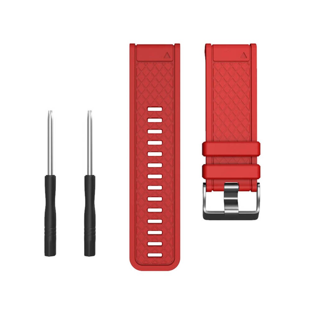 Silicone Sport Pols Band Horloge Strap Vervanging Riem Voor Garmin Fenix/Fenix 2: Rood