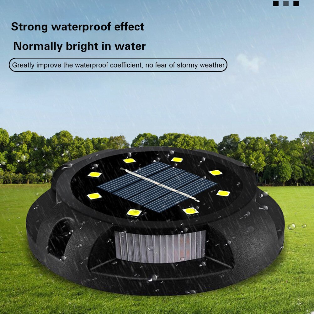 8pcs Waterproof 8 LED Ground Light Sidewalk Landscape Outdoor Garden Decorative Lawn Yard Bright Solar Power Driveway Pathway