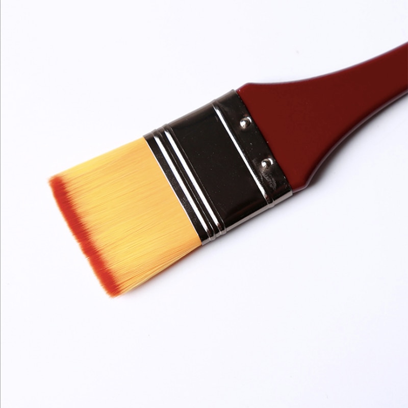 5 stk/sett flat nylon hår oljemaling pensel akryl olje maling pensel skurebørster kunst rekvisita