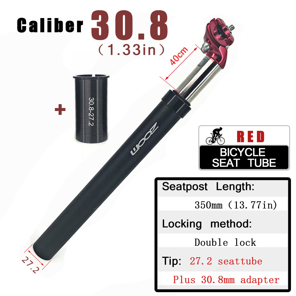 ZOOM Bike Sattelstütze MTB Schock Absorbieren Alu Berg Fahrrad Rohr Suspension Sitz post 27,2 28,6 30 30,1 30,8 30,4 30,9 31,6 33,9 MM: 30.8 Red