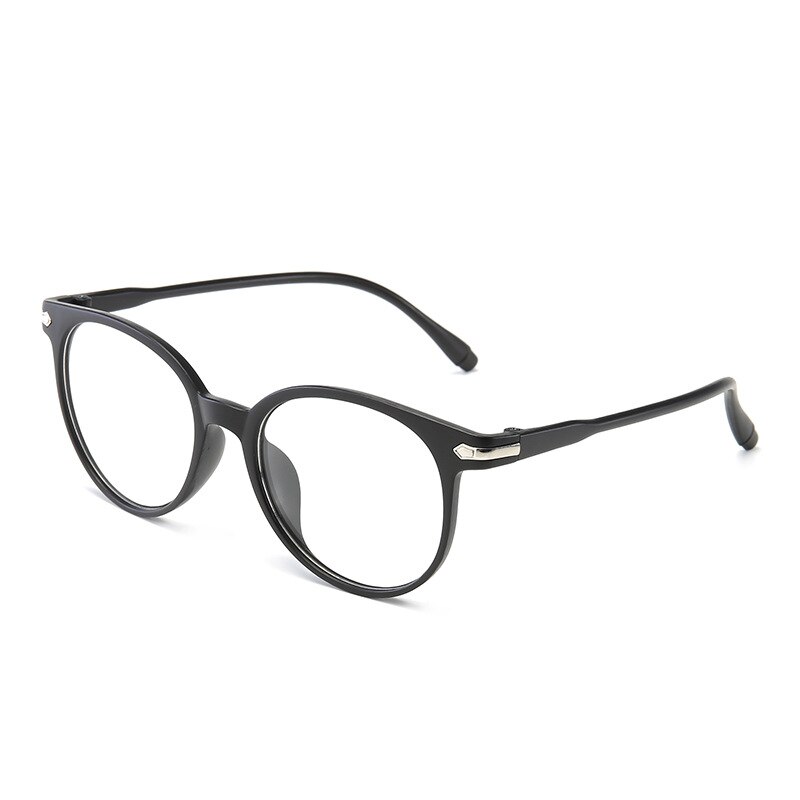 unisex Anti Blau Licht Brillen Computer Gläser retro Runde Brille Rahmen Herren Null Dioptrien literatur Gläser Schnelle: matt Schwarz