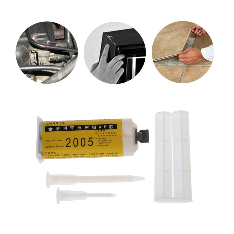 Epoxy Resign Liquid Glue AB Touch Adhesive Super Strong Fabric Repair Tool Glass 53CC