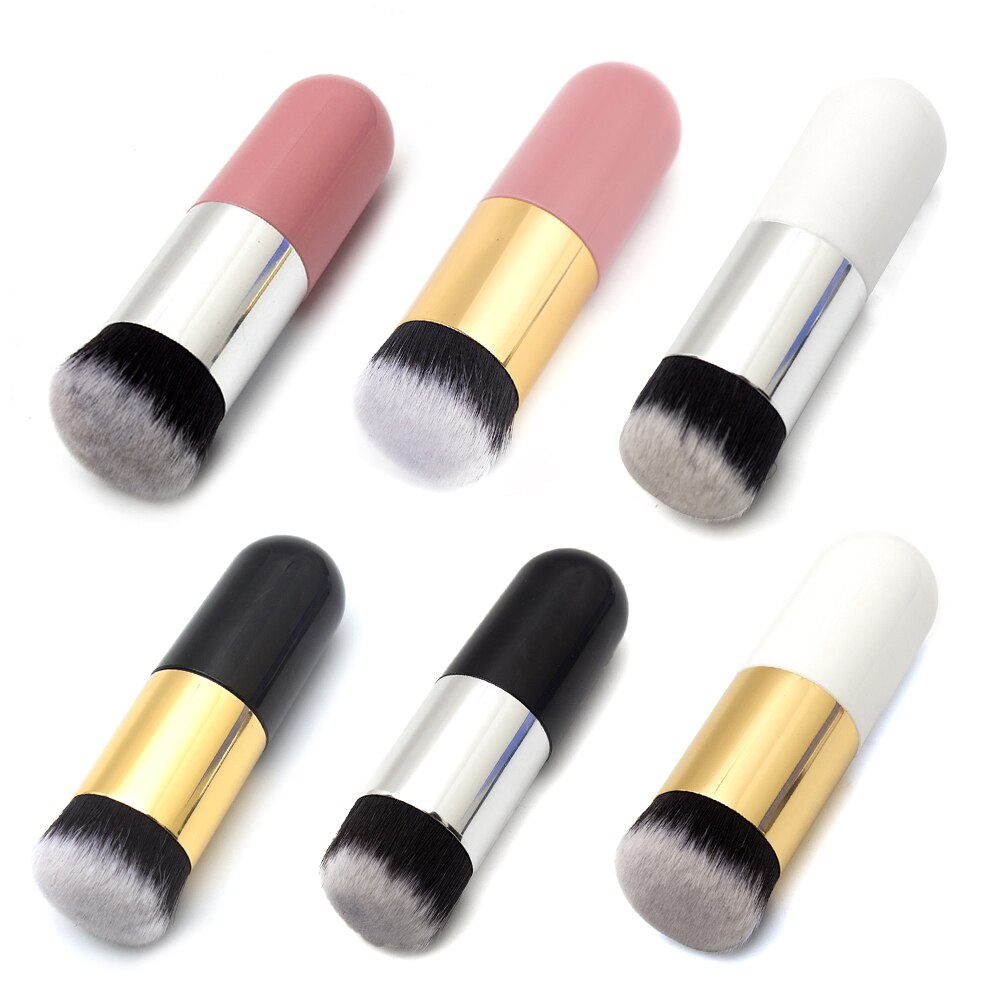 1pc draagbare concealerkwasten make-upkwasten blush poeder make-upkwasten ronde kop brochas foundationkwast met net