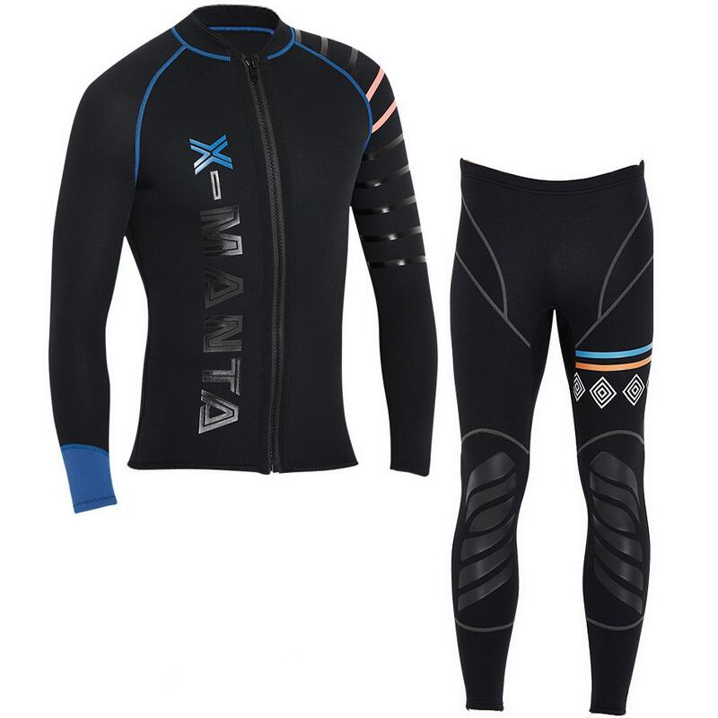Dive &amp; Sail männer 3mm Tauchanzug Jacken Hosen Langarm Tauchen Anzug Scuba Jump Surfen Schnorcheln Neoprenanzüge