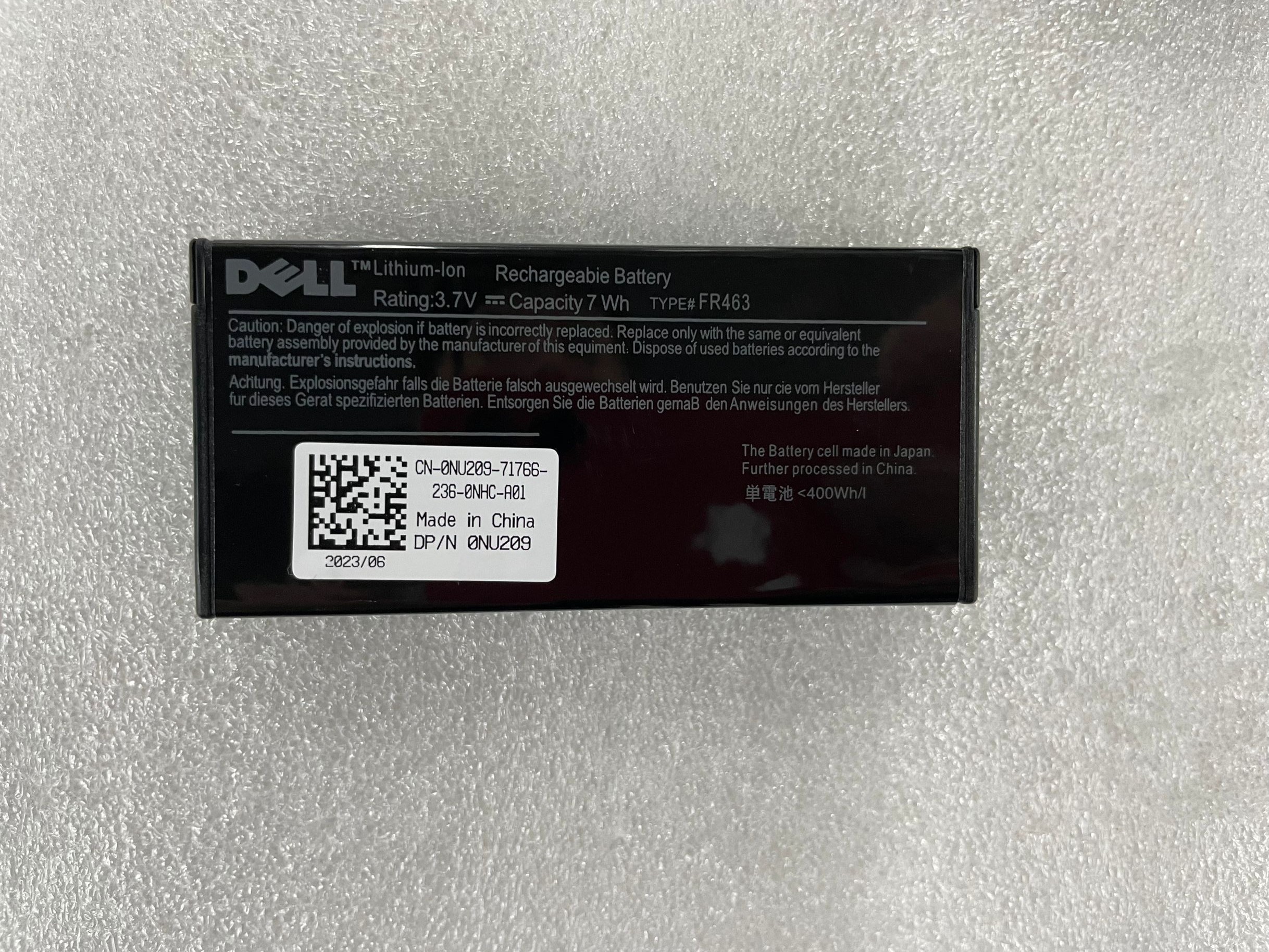 Originele 0 nu 209 0 u 8735 fr463 3.7v controllerkaart batterij voor dell perc 5i 6i h700 arraykaart batterij  nu209 u8735