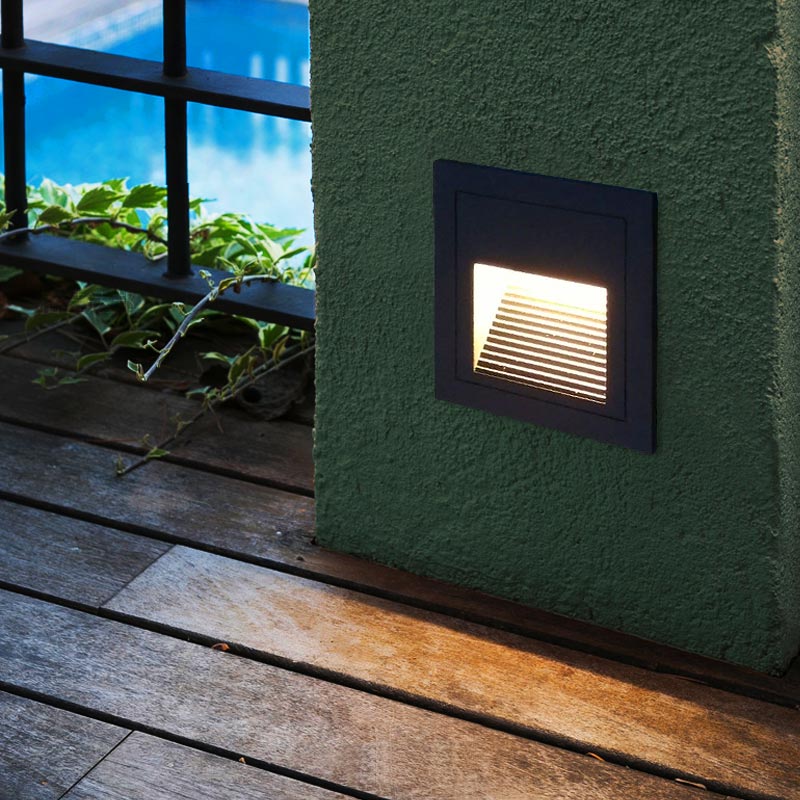 Vandtæt ført sensor udendørs gangbro lys lampe med  ip65 aluminium firkantet vægmonteret til hjem have sti gade gårdhave