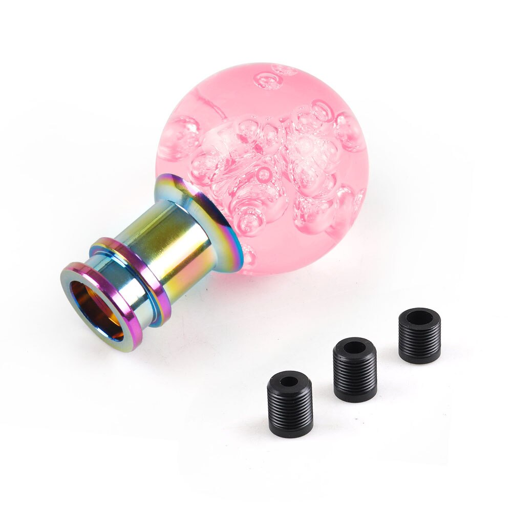 Car Manual Shift Knob Acrylic Gear Shifter Head Shift Knob Stick Crystal Transparent Bubble Pink Blue Clear Gear Shift Knob: Pink