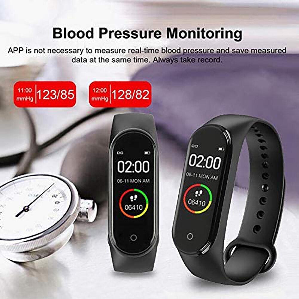 Gesundheit Überwachung Armbinde Fitness Ausrügestochen Blutdruck Fitnessstudio Liefert Herz Bewertung Temperatur Tracker M4 Smartwatch