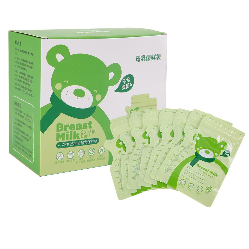30PCS 250ML Baby Food Storage Breast Milk Storage Bag Disposable BPA Free Baby Safe Feeding Breast-milk Sealed Bag: Blue