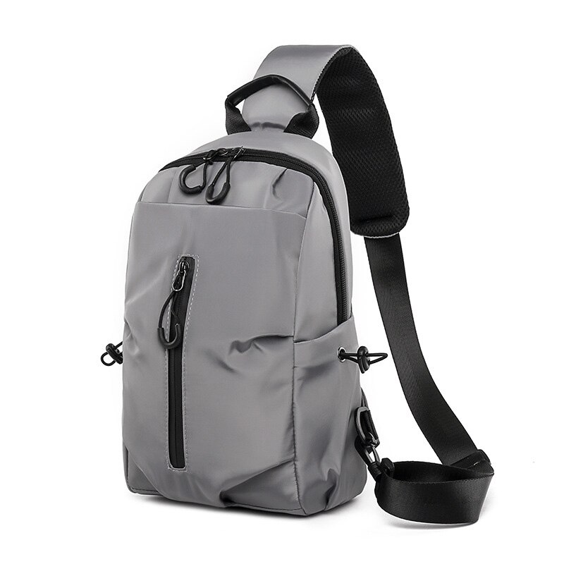 Single Shoulder Backpack For Men Women Bagapck Boys Cycling Sports Travel Chest Pack Student School Crossbody Bag: Silver Gray