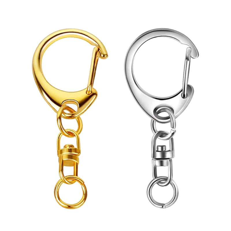 10 stuks voor sleutelhanger met ketting D karabijnhaak splitsleutelhanger metaal voor sleutelhanger Har