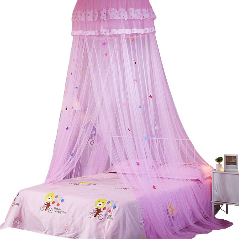 Bedroom Kids Mesh Lace Sleeping Cartoon Round Dome Hanging Heightened Bedding Anti-mosquito Sweet Canopy Bed Net Summer