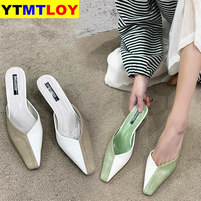 sommer Frauen Sandalen Hochzeit Schuhe Braut Spitz Frau Hausschuhe Niedrigen Fersen Kleid Schuh alias mujer Zapatos Mujer