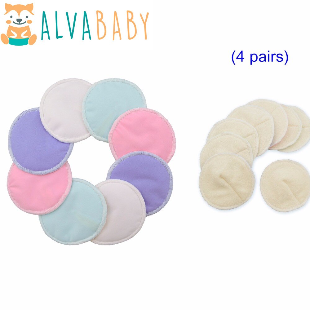 8pcs per Lot Alvababy Super Soft Arc Bamboo Breast Pad Nursing Pads For Mum Washable Feeding Pad