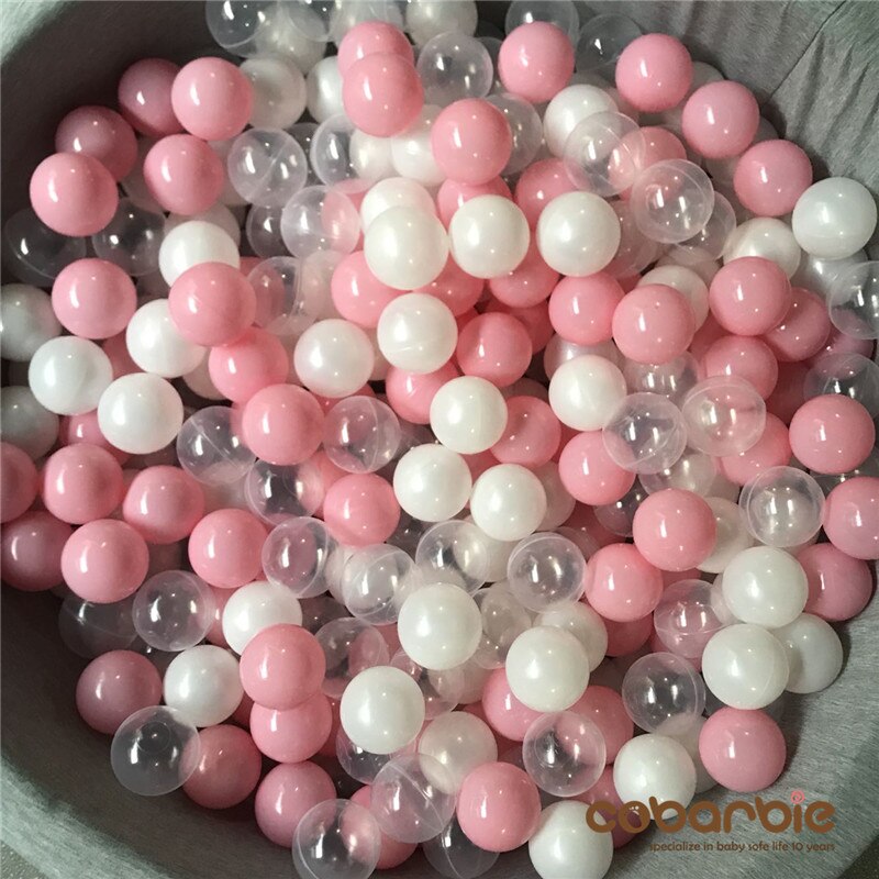 80pcs/lot Silver Grey Gold Soft Plastic ToyBalls Water Pool Ocean Wave Ball Baby Funny Toys Stress Air Ball Outdoor Fun Sports: pearlpinktransparent