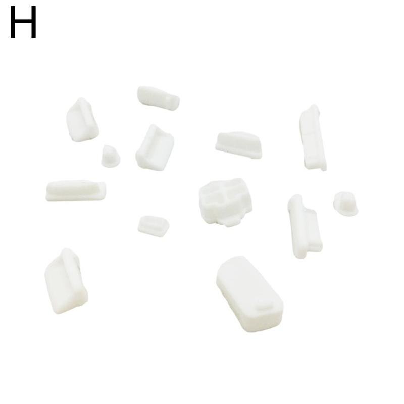1 Bag Universal Elastic Silicone Anti-dust Laptop Port Protector Dustproof Notebook Computer Port Plug Anti-dust Stopper Cover: white