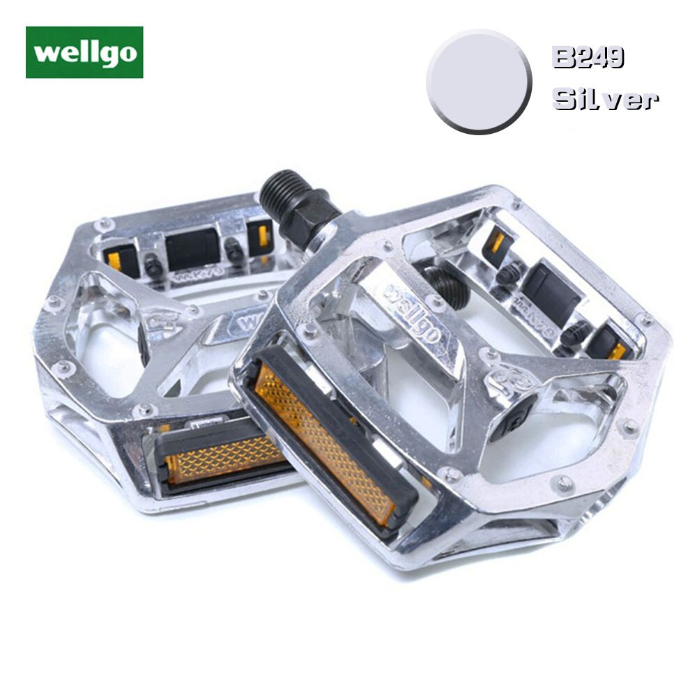 Wellgo B249 Radfahren Pedal Ultraleicht Aluminium Leichte 2 Farben DU Lager Pedale Mountainbike Fahrrad Pedale: sliver