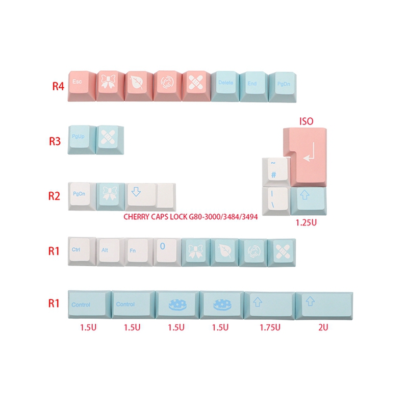 Tapa de tecla para teclado ISO GMK Noel PBT Dye Subb, perfil de cereza, juego de teclas para Qwertz Azerty MX