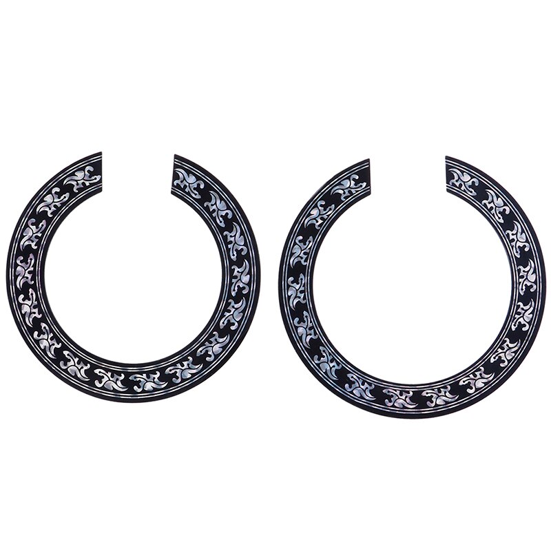 2 Sizes Sound Hole Rose Decal Sticker For Acoustic Classical Guitar Parts Black+Silver