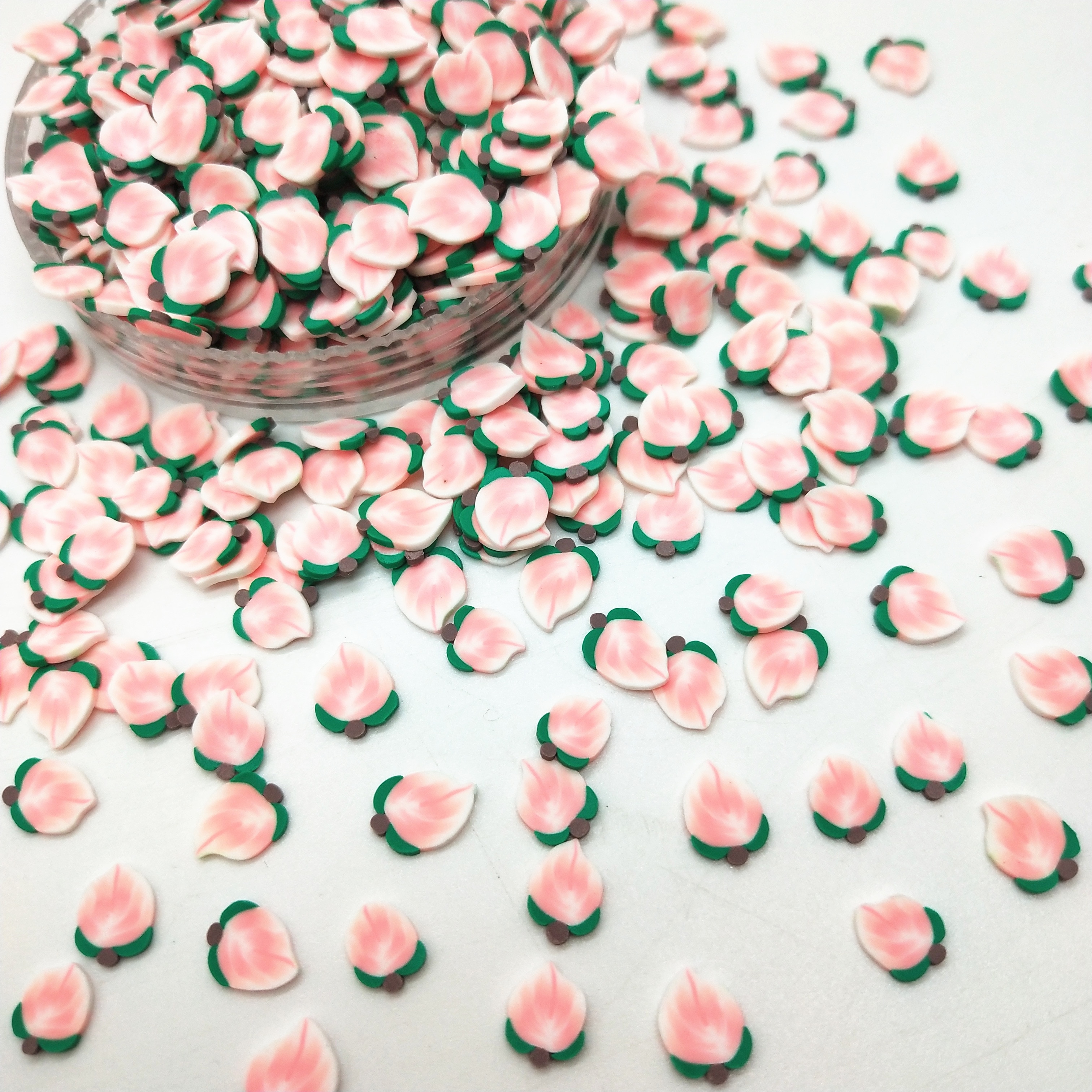 20g/lot 5mm White Pink Peach Polymer Clay for DIY Crafts Plastic Klei Mud Particles Fruit Clays