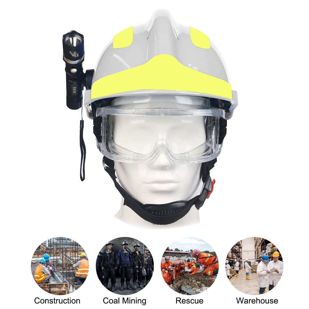 Veiligheid Rescue Helm Emergency Rescue Fire Abs Helm Met Koplamp En Beschermende Bril Fire Fighter Beschermende Helm
