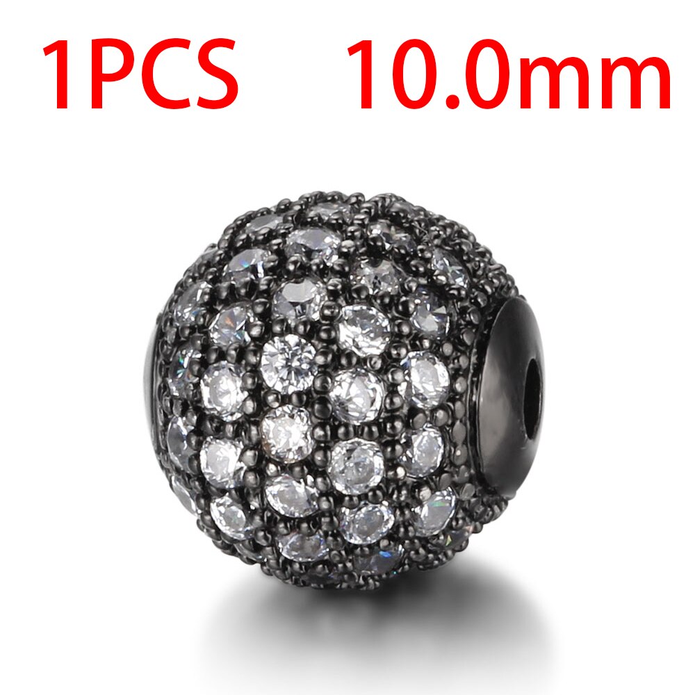 Available Separately / 8mm / 10mm Luxury Mini Pav AAA + Zircon European Gasket Beads, Round Charms For Bracelets And Jewelry: 10mm32