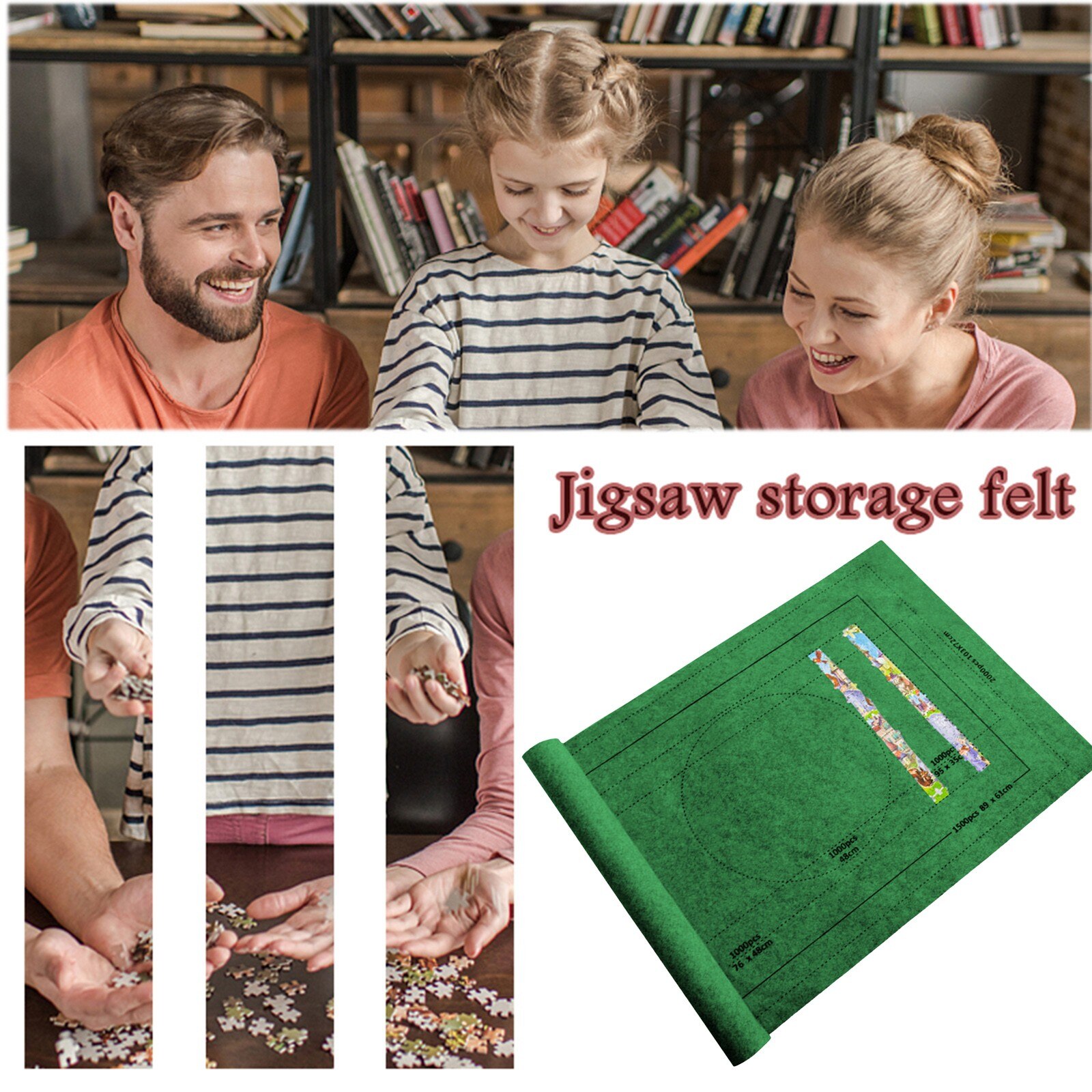 40# Jigsaw Puzzle Roll Mat Puzzle Storage Puzzle Saver, Environmental Friendly Material, Store Jigsaw Puzzles Up To 1,500 Pieces