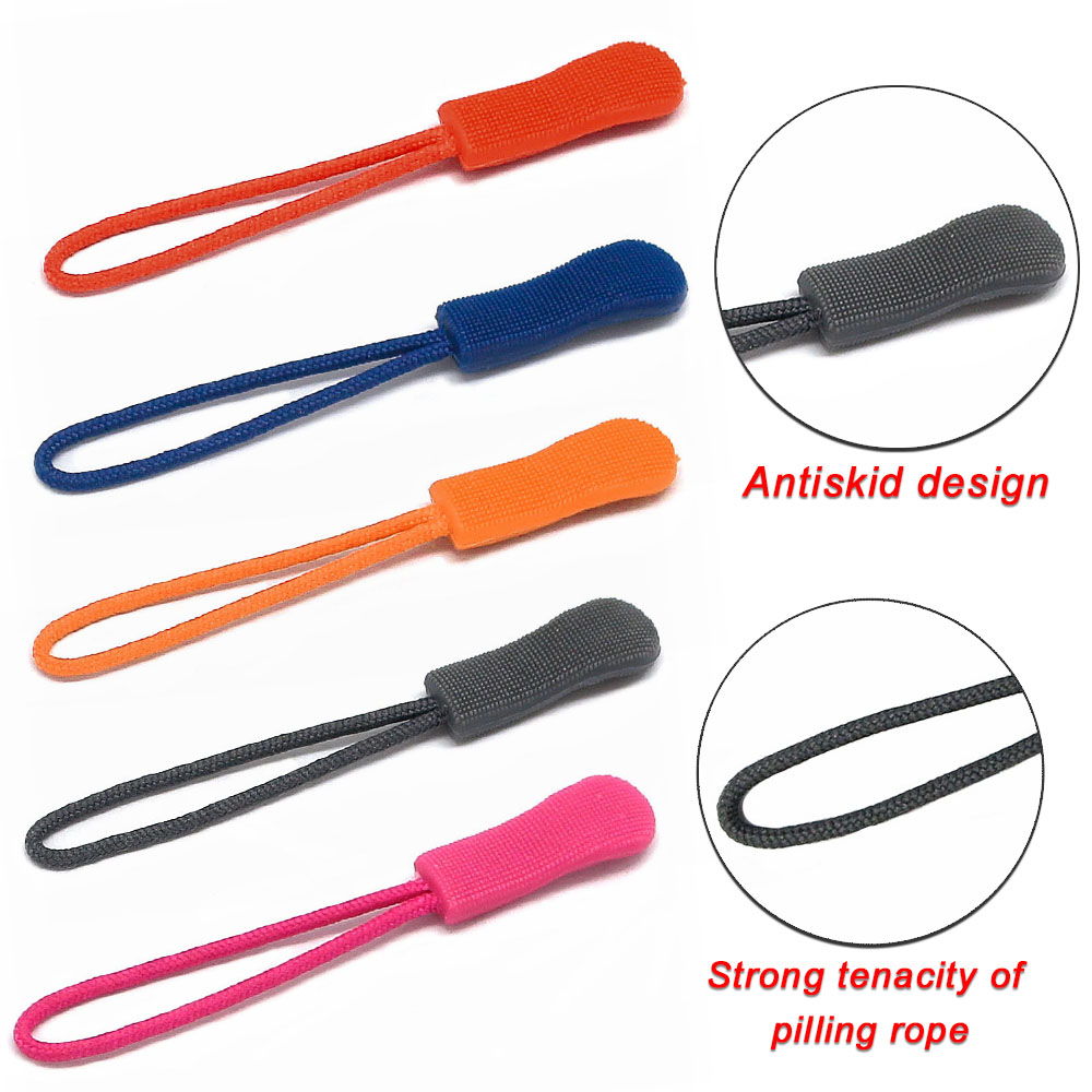 20 PCS Color Zipper Pull Puller End Fit Rope Tag Clothing Zip Fixer Broken Buckle Zip Cord Tab Clothes Suitcase Backpacks Etc...