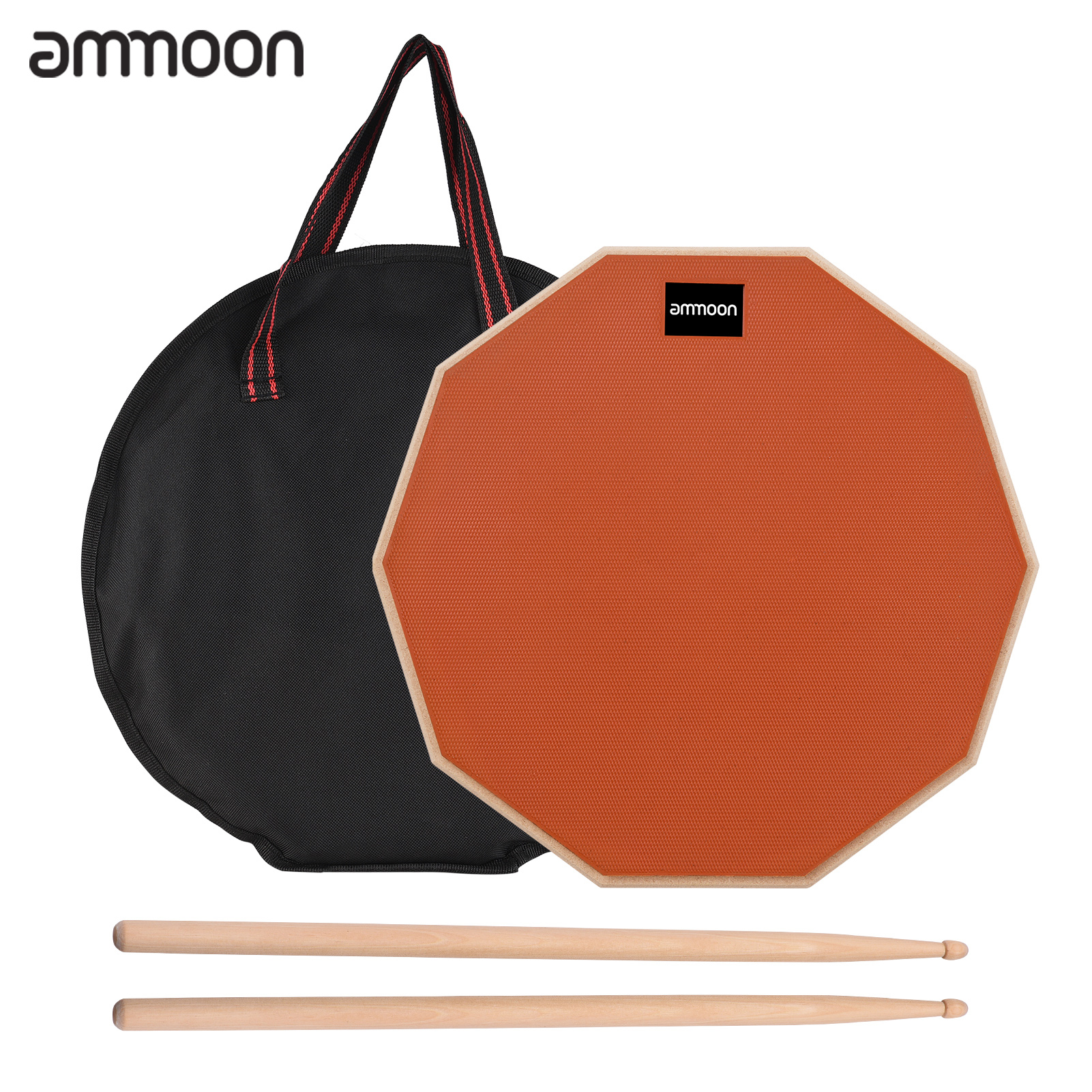 12 Inch Drum Practice Pad Mute Drum Pad &amp; Drum Stok Draagtas Voor Studenten Beginners Slaginstrumenten Drum Accessoires: Orange