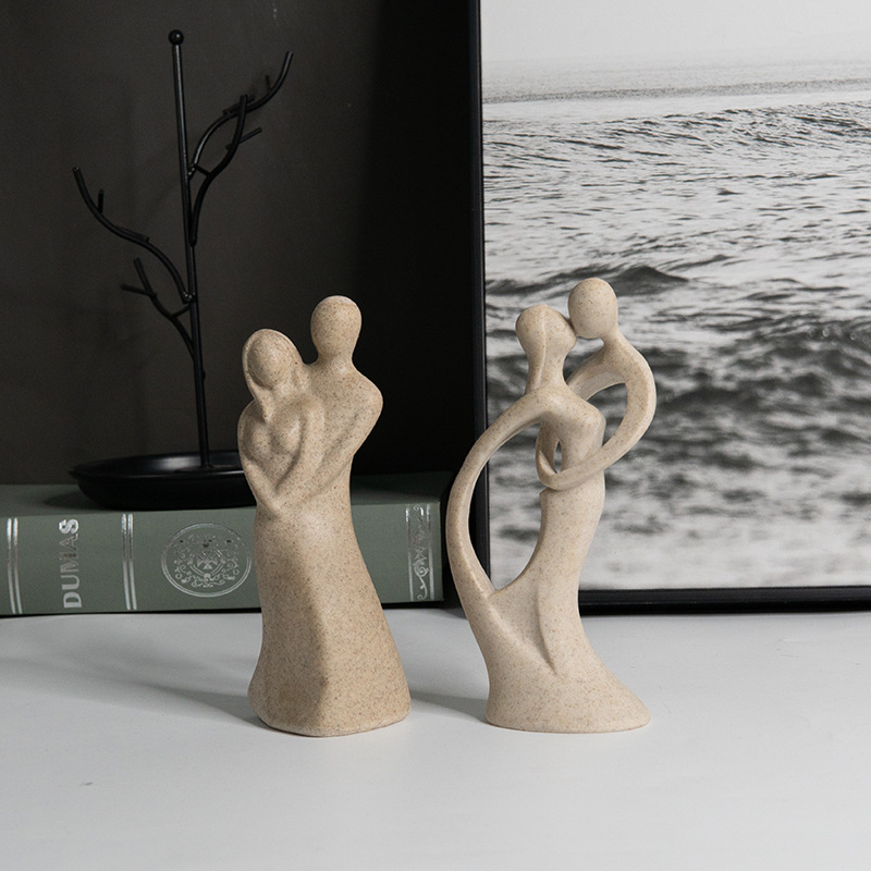 Sandstenspar ornamenter, moderne og enkle skulpturer, hjemmelavet harpiks håndværk dekoration