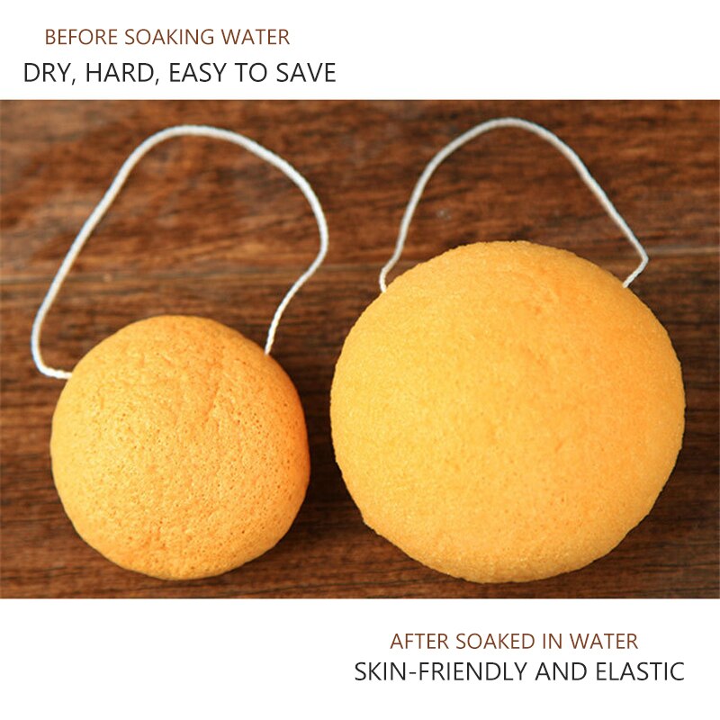 ShinBay 2pcs Natural Konjac Sponge for Washing Face Round konjac konnyaku sponge Facial Cleansing Exfoliator Bathing Puff