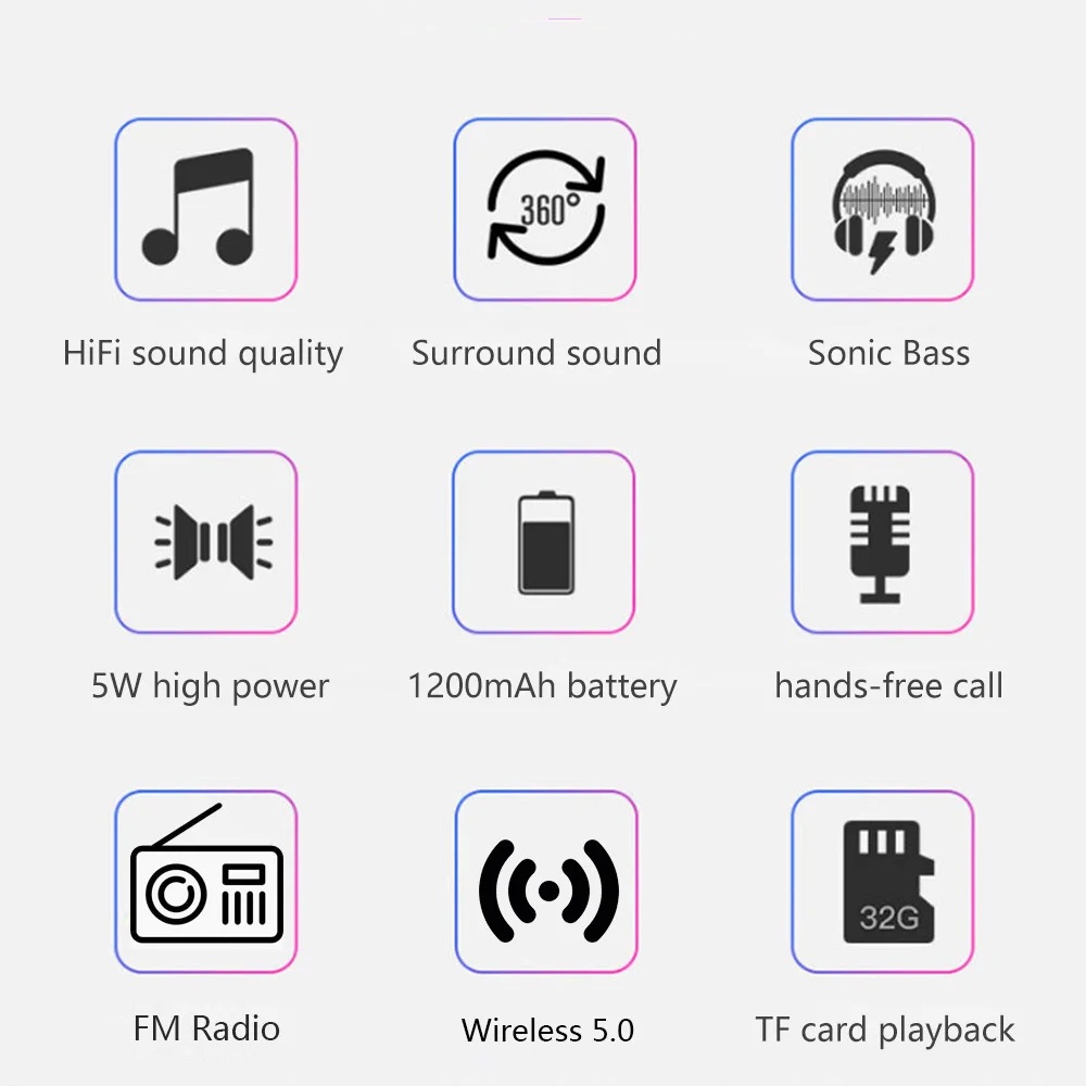 Przenośny głośnik bezprzewodowy Zgodne z Bluetooth zewnętrzne głośniki USB z odbiornikiem radiowym FM AUX TF MP3 Głośnik do telefonu PC