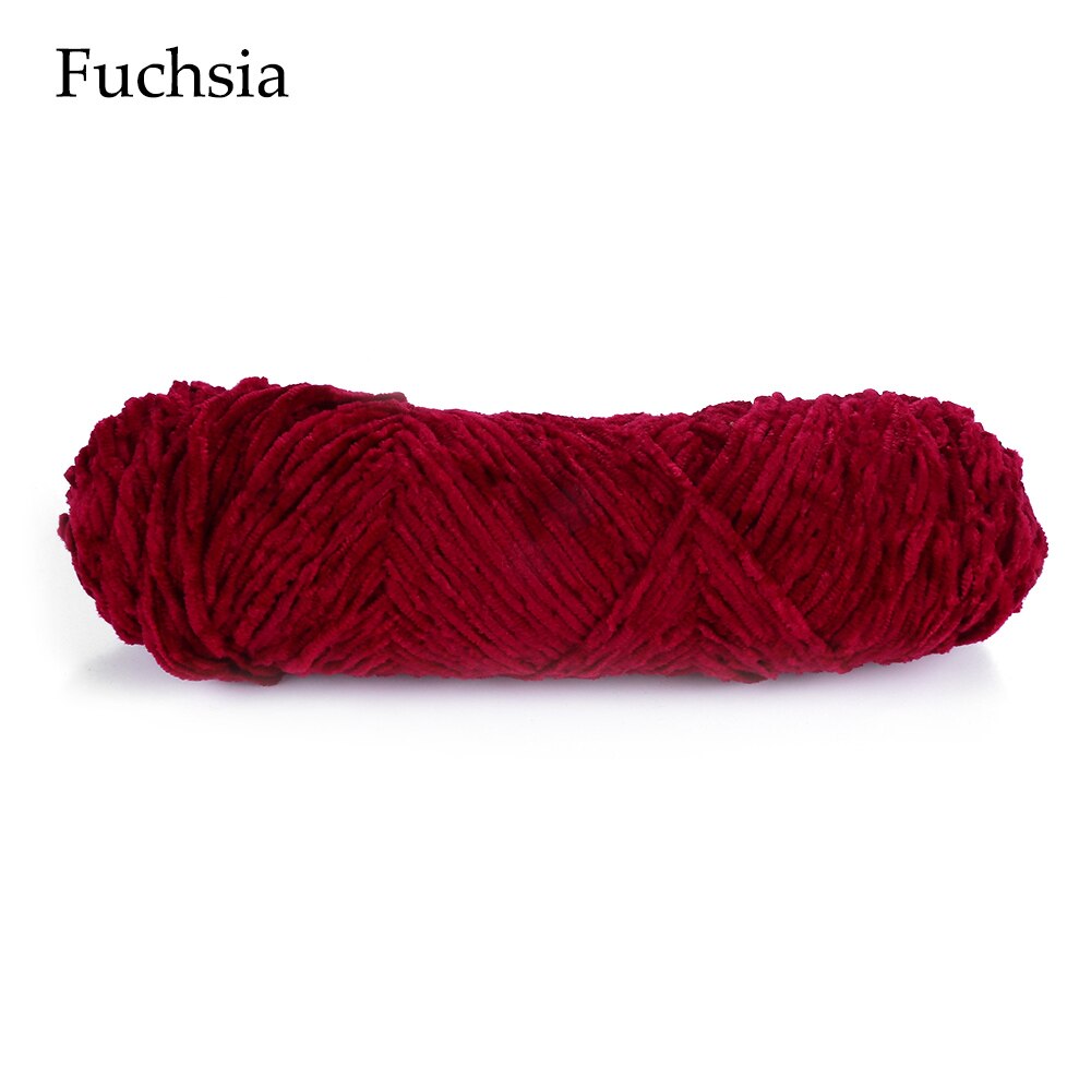 100g Hand geweven Garen Fluwelen Garen Getexturiseerde Polyester Gemengd Katoen Suggereren DIY trui sjaal lijn 4 MM- 5 MM Breien Garen Hand: fuchsia