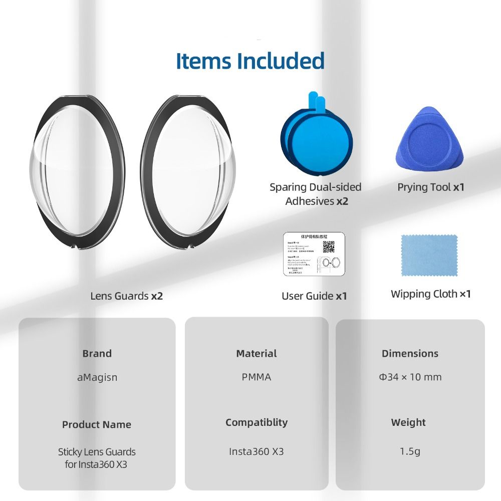 Protectores de lente adhesivos para Insta360 X3/X2, doble lente, 360 Mod, accesorios protectores para Insta 360 X3/X2, nuevos