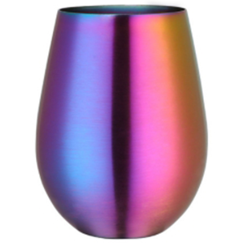 500ml öl vin kopp öl tumbler cocktail juice mjölk kopp metall dricksmugg: Regnbåge