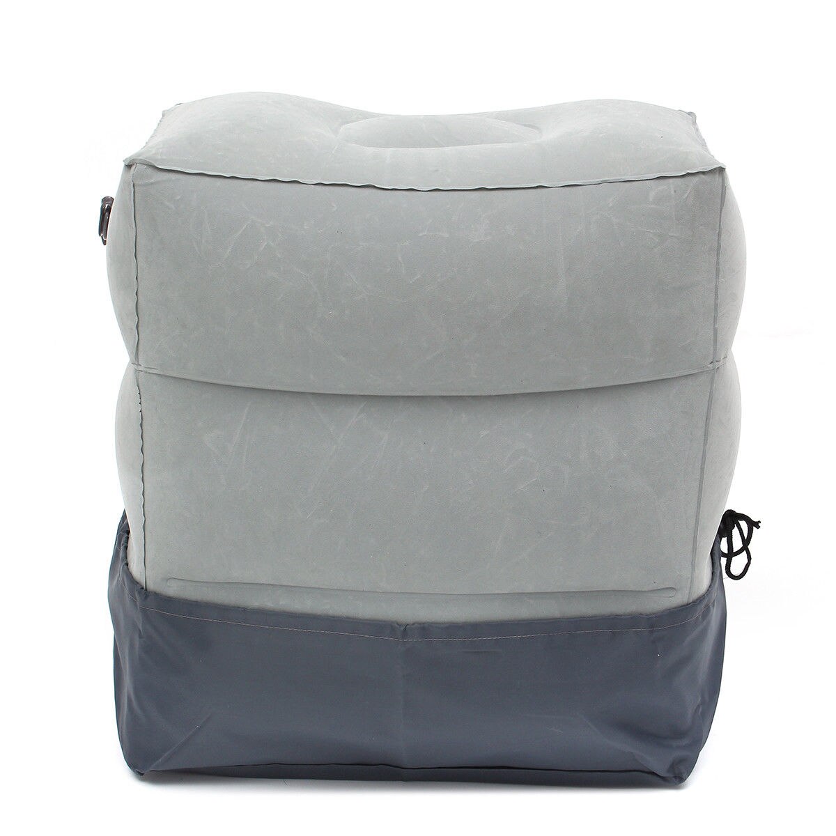 1 unidad de almohada inflable portátil para reposapiés de viaje, tren de avión, coche, cama de niños adultos, reposapiés, almohadas grises sin bolsas: Default Title