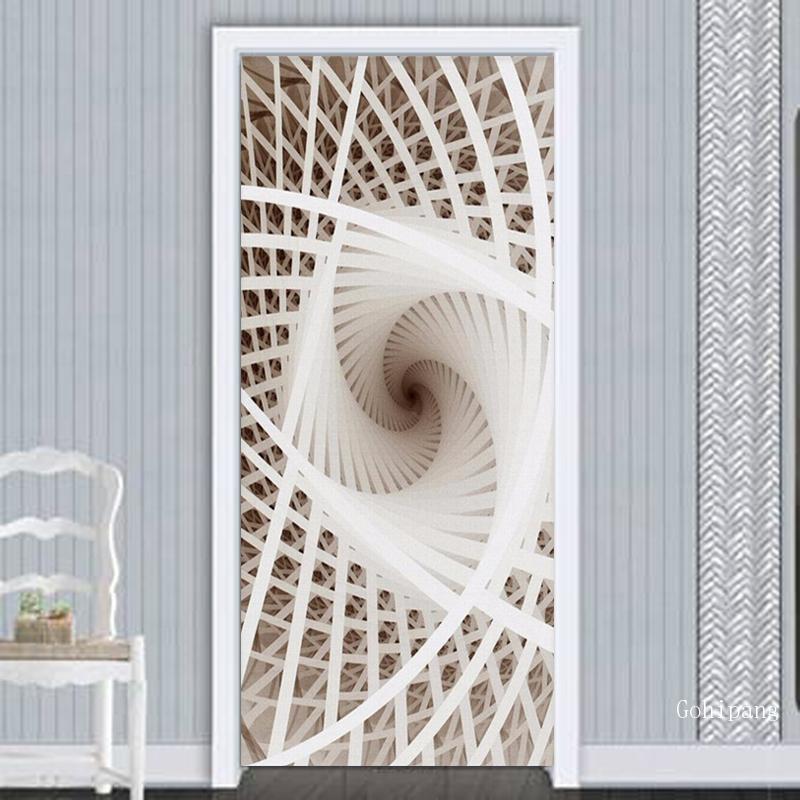 3D Art Modern Line Mural Wallpaper Door Sticker Li... – Grandado