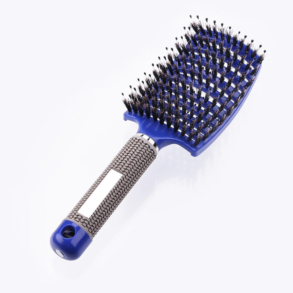 Heiße Frauen Haar Pinsel Haar Kopfhaut Massage Kamm Borsten Nylon Mädchen Nassen Lockiges Detangle Haarbürste für Friseur Styling Werkzeuge: Stil 1 Blau