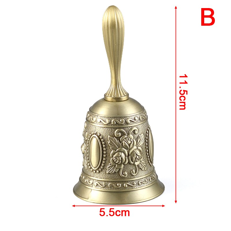 Retro Metal Tone Koper Christmas Hand Bell Thee Bell Craft Wedding Alarm School: B
