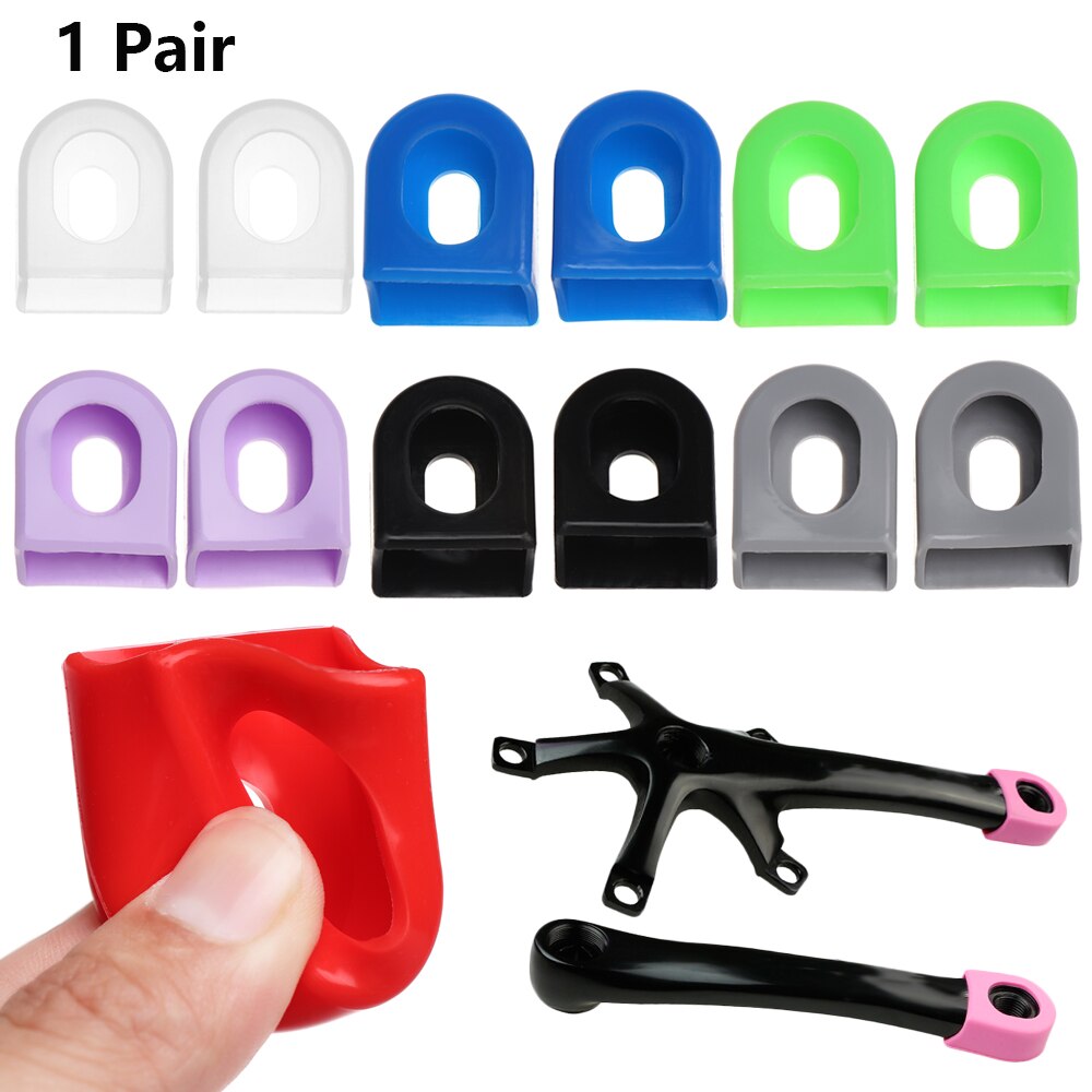 Cubierta de silicona para el brazo de los bielas de la bicicleta, Protector antióxido a prueba de polvo, funda protectora de Gel, accesorios para bicicleta, 1 par