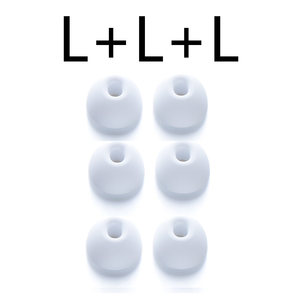 Silicone macio orelha dicas anti deslizamento earbud earplug para airpods pro substituição fones de ouvido eartips capa l m s perfeito se encaixa branco: L (3 pair)