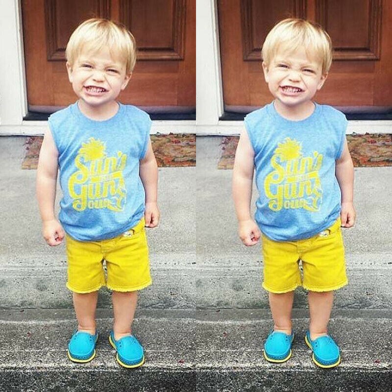 Sommer Kleinkind freundlicher Baby Jungen Ärmelloses T-Shirt oben Weste Panzer oben 1-5 Jahre USA