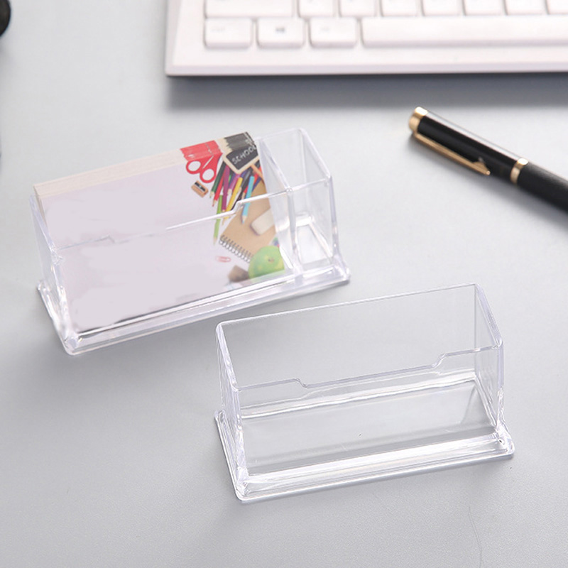 Clear Desk Plank opbergbox Display Stand Acryl Plastic transparante Desktop Visitekaarthouder 10.3*4.3*4.2cm