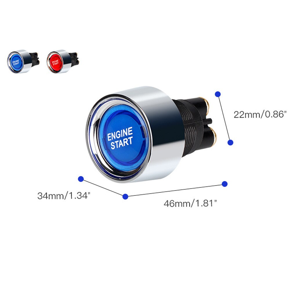 12V 50A Car Engine Start Push Button Keyless Start Button Ignition Starter Car Engine Start Button Auto Accessories