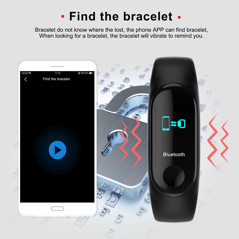 Sports Wristband Smart Bracelet Step Fitness Tracker Watch Heart Rate Blood Pressure Watch Exercise for Android iOS Supplies