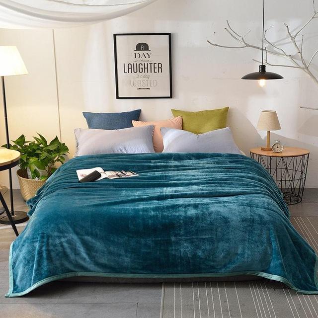 Pluche zachte vezel warme deken roze laken bedovertrek bankhoes tweepersoonsbed laken sprei deken bedset reisgezelschap: Kleur 3