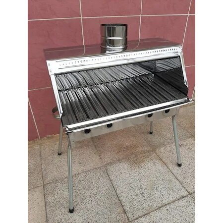 Coal Brazier Stainless Chrome 25x50 Chimney Portable Flip