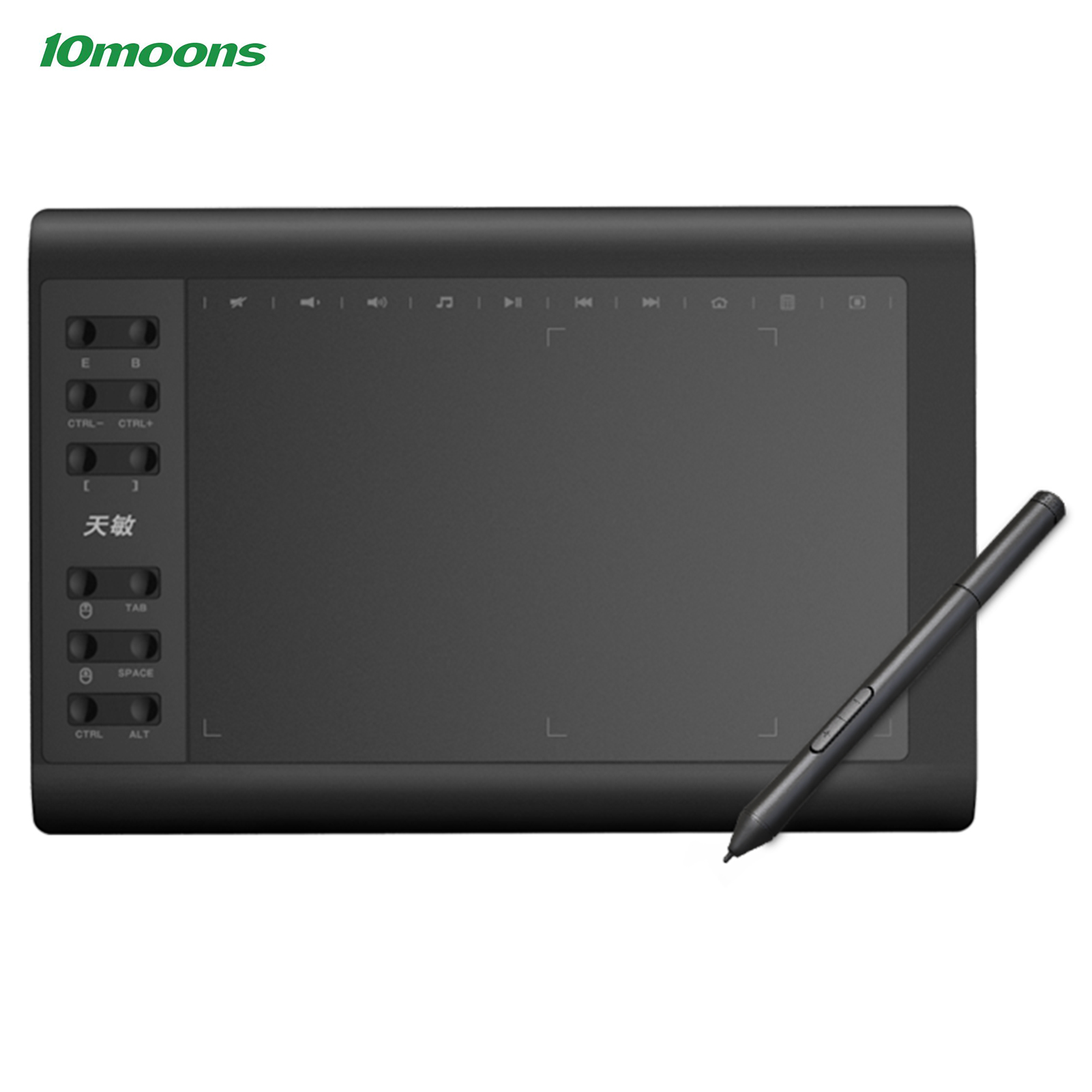 10moons – tablette graphique Master G10, 8192 niveaux, 5080 LPI, pour dessin Digital, pas besoin de recharge, compatible avec téléphone Android