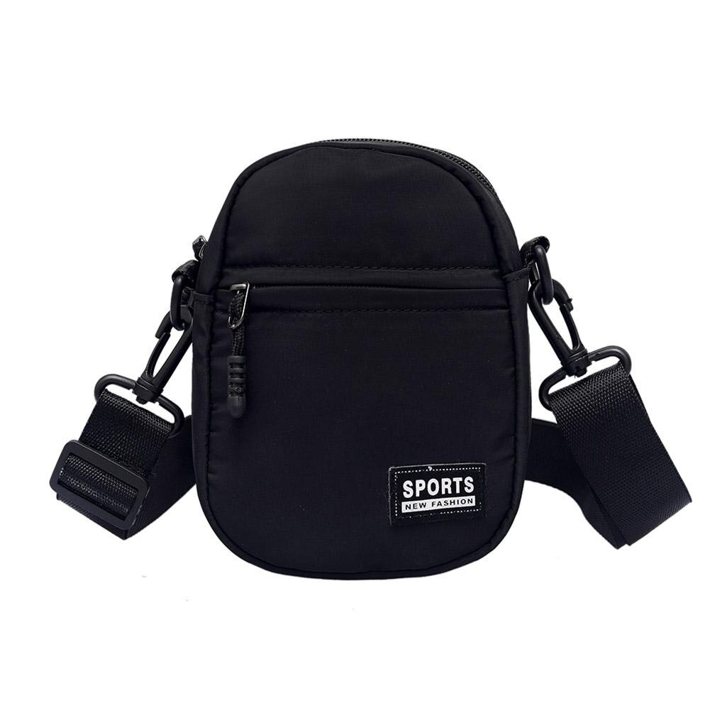 de las mujeres de la Multi-bolsillos mensajero bolsas de bandolera en bandolera de Color de de pecho paquete para niñas adolescentes.: 	Black